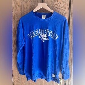 Pink Victoria's Secret Creighton Bluejays T-Shirt Medium Blue Long Sleeves